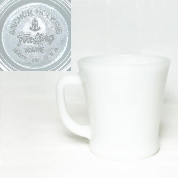 Vintage Anchor Hocking Fire King D-handle Mug WHITE Made in USA
