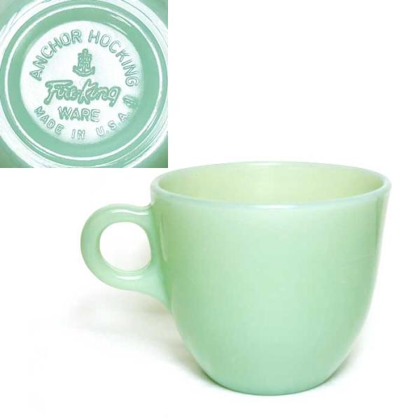 Vintage Anchor Hocking Fire King St.Denis Cup Jade-ite Made in USA