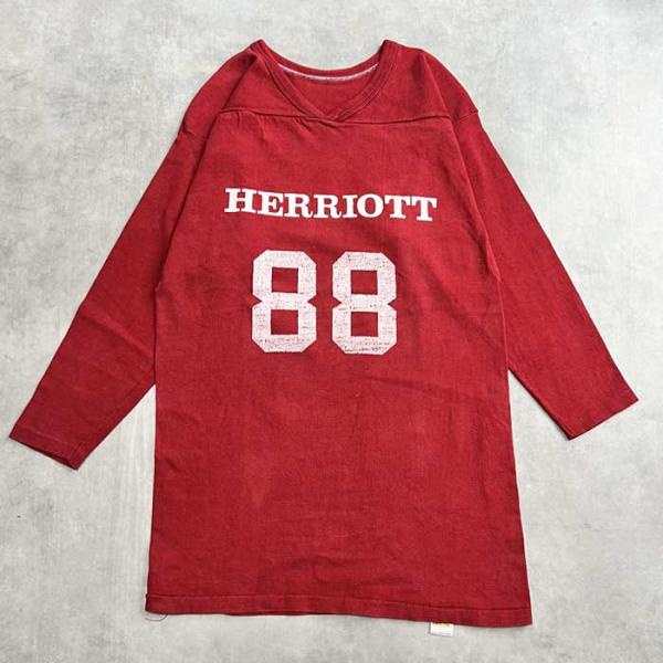 70's RUSSEL ATHLETIC FOOT BALL T-SHIRTS L/RED Made in USA 70年代