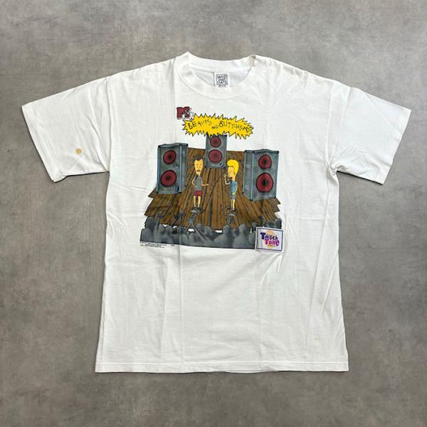 90s BEAVIS AND BUTT-HEAD Tシャツ USA製 白 XL 古着 90s USA製 MTV BEAVIS AND BUTT-HEAD ビーバス＆バッド