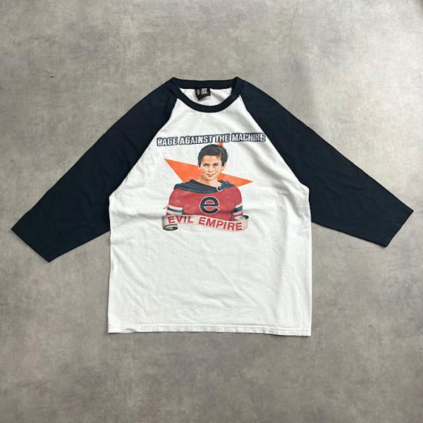 90's RAGEAGAINST THE MACHINE Evil Empire Raglan T-SHIRT WHITE 90