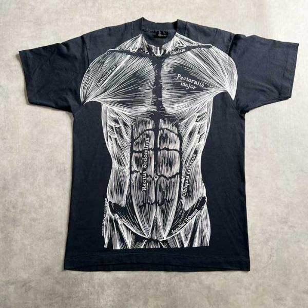 90'S LESLIE ARWIN PAT BOVA ANATOMY T-SHIRTS BLACK/L Made in USA 90