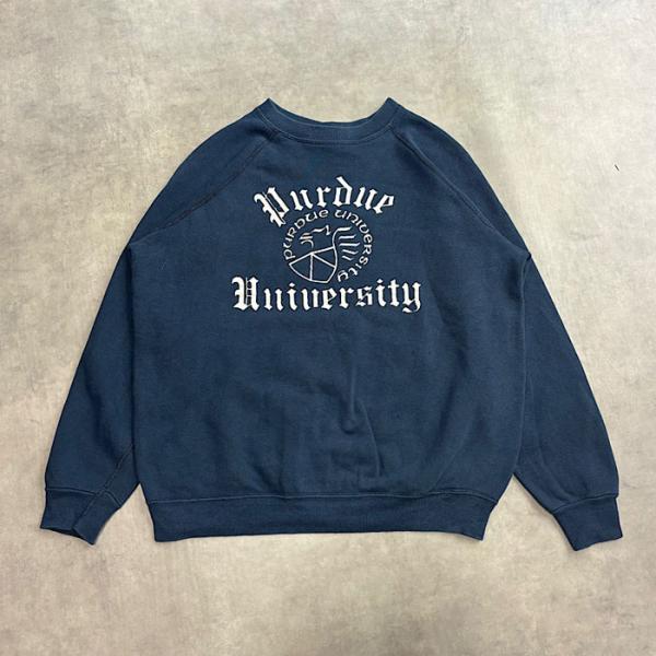VINTAGE 70's CHAMPION COLLEGE RAGLAN SWEATSHIRT Made in USA L/NAVY