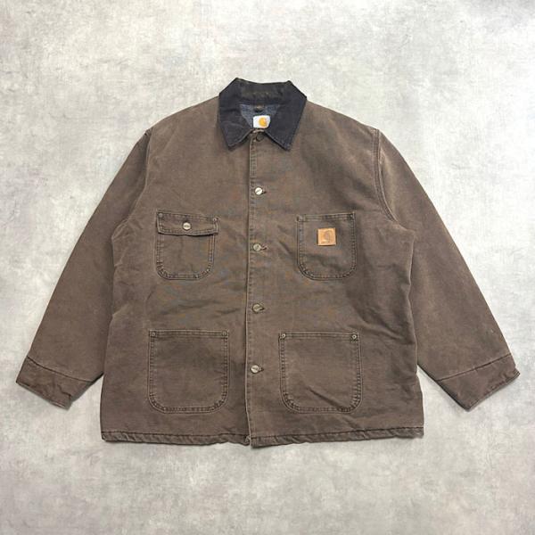 【値下げ】Carhartt チョアコート モス色 XL 80s USA製 Carhartt カーハート ミシガン チョアコート XL-TALL