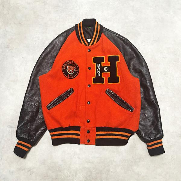 70'S DELONG Varsity Jacket Made in USA BLACK,ORANGE 70年代