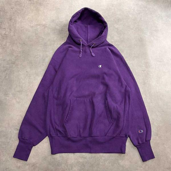 Champion 90'S CHAMPION Reverse Weave Parka Made in USA PURPLE/XL