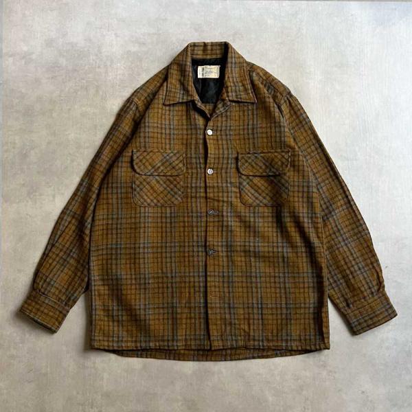 TOWNCRAFT ウール混シャツ ブラウン オンブレ M ペニーズ PENNEYS