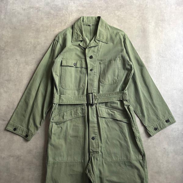 ジョンブル 11529 M-43 ミリタリー オーバーオール ヘリンボーン