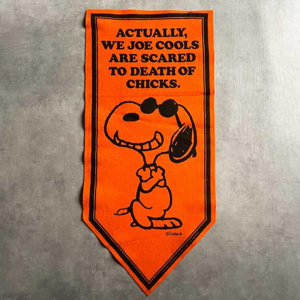 70年代ビンテージSNOOPYスヌーピーペナント壁飾り PEANUTS 70'S PEANUTS Felt Pennant SNOOPY/ORANGE 70年代 ピーナッツ