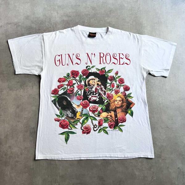 90's USA製 GUNS N' ROSES World Tour T-シャツ 90's GUNS'N ROSES 93'World Tour T-Shirts XL/WHITE Made in USA 90