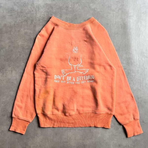 60'S MONSTER PRINT Vintage Sweat Shirts ORANGE 60年代