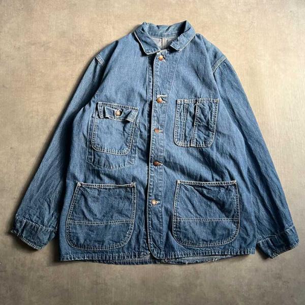 70年代　BIGMAC ビッグマック　チョアジャケットカバーオール　L BIG MAC 70'S Denim Chore Jacket 60年代 ビッグマック デニム