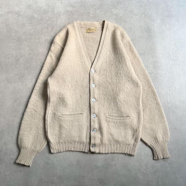 60'S THE BAGGY SHAG by LORD JEFF Mohair Cardigan BEIGE/S 60年代
