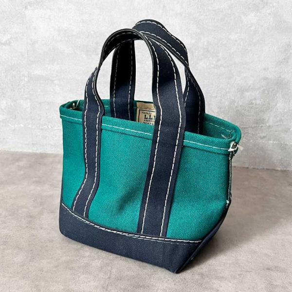 ★人気Navyトリム！80s 希少XLサイズ エルエルビーントートバッグ L.L.Bean / 別注 Deep Bottom Leather Handle Zip Tote XL