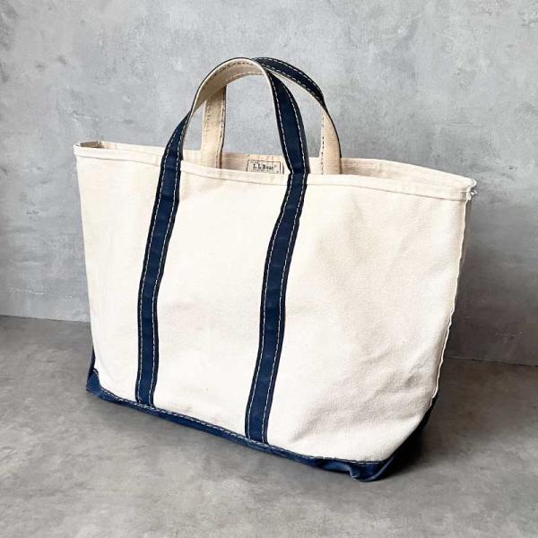 L.L.Bean キャンバストートバッグ 80s ヴィンテージ　ラージサイズ L.L.Bean（エルエルビーン） 80'S L.L.BEAN Tote Bag LARGE WHITE/NAVY