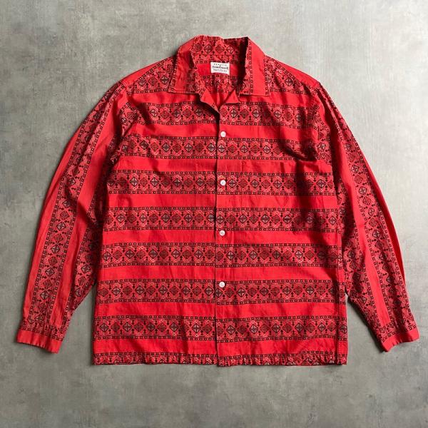 50's PENNEY'S Towncraft コットン オープンカラーシャツ DEADSTOCK 50's PENNEY'S TOWNCRAFT 絣 カスリ Open Collar