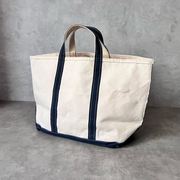 ★人気Navy70〜80s持手狭いギザタグ エルエルビーントートバッグ/Lサイズ navie_u-2388