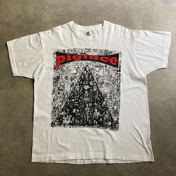 90's PIGFACE U.S TOUR T-shirts Made in USA WHT/XL 90年代 ピッグ