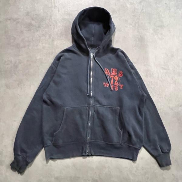 60-70'S Vintage Full Zip Up Sweat Hoodie NAVY 60-70年代