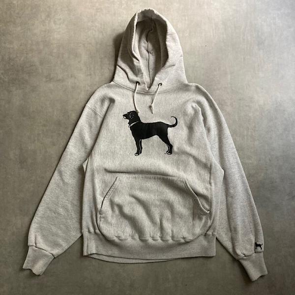 90's THE BLACK DOG Reverse Weave Type Sweat Parka Made in USA GRAY