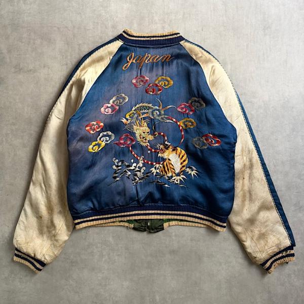 Golden Years スカジャン 赤 虎 龍 日本製 ヴィンテージ ジャパネスク 和柄 スカジャン 富士山 虎 ヴィンテージ柄 刺繍