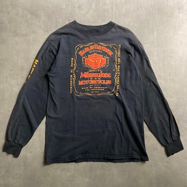 80's HARLEY-DAVIDSON JACK DANIELS L/S T-Shirts Made in USA M 80