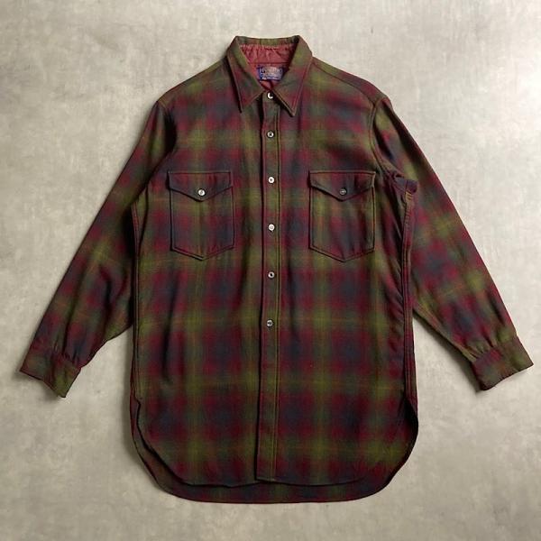 60's PENDLETON Ombre Check Wool Shirt 60年代 ペンドルトン オンブレ