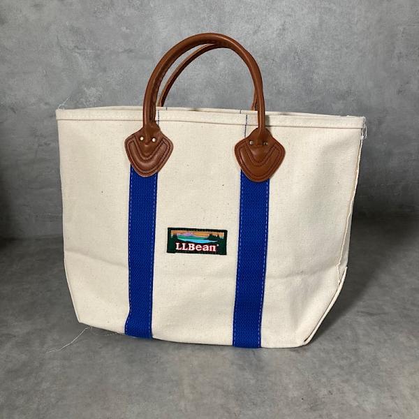 美品ですLL beanエルエルビーン/ボート&トートMサイズブルー L.L.Bean（エルエルビーン） 80's L.L BEAN Leather Handle Boat and