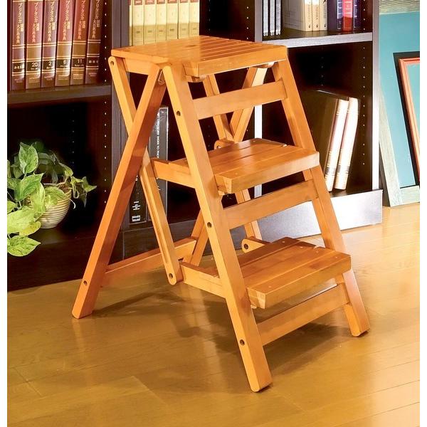 東谷 ステップスツール 3段 ブラウン PC-403【メーカー直送：代金引換