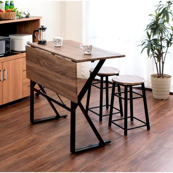 ダイニングテーブルセット 2人用 椅子 一人暮らし コンパクト 小さめ デスク 机 折りたたみ チェア 2脚 西海岸 ヴィンテージ モダン 幅90 伸長 伸縮 黒 アイアン Kag Navio 通販 Yahoo ショッピング