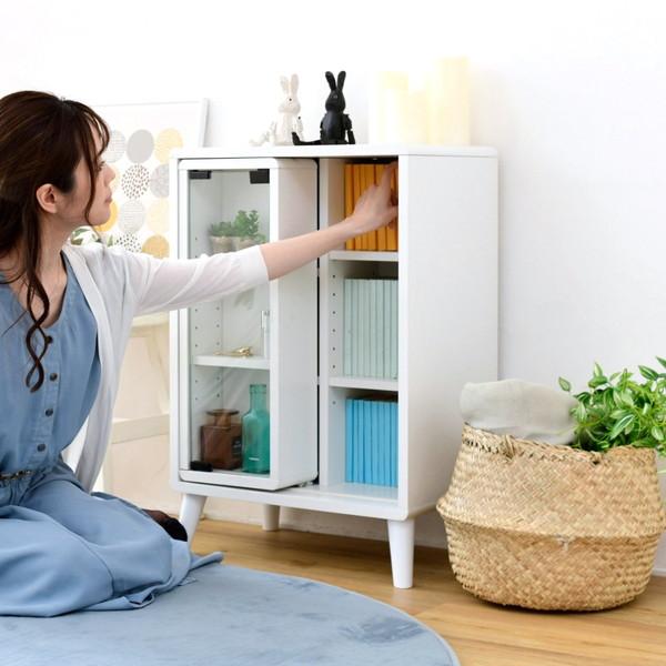 落下防止 薄型 ガラス 大容量 北欧 おしゃれ 収納 ラック 本棚 NA 落下