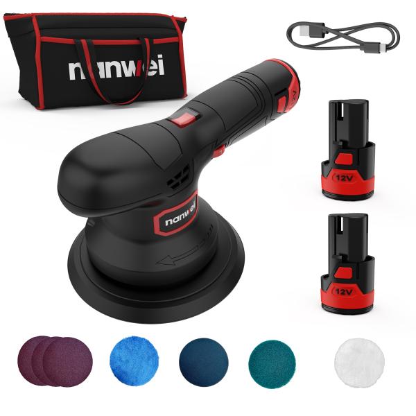 12V ポリッシャー 充電式 6段変速 バッテー 2個付 車磨き 艶出し 傷消し Amazon | Elikliv 充電式ポリッシャー 電動ポリッシャー