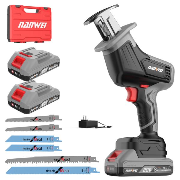 NANWEI 充電式レシプロソー マキタ18Vバッテリー対応 ブラシレスモータ― 小型電動 コードレス 3500spm ストローク長15mm DIY 木材金属などの切断 無段変速