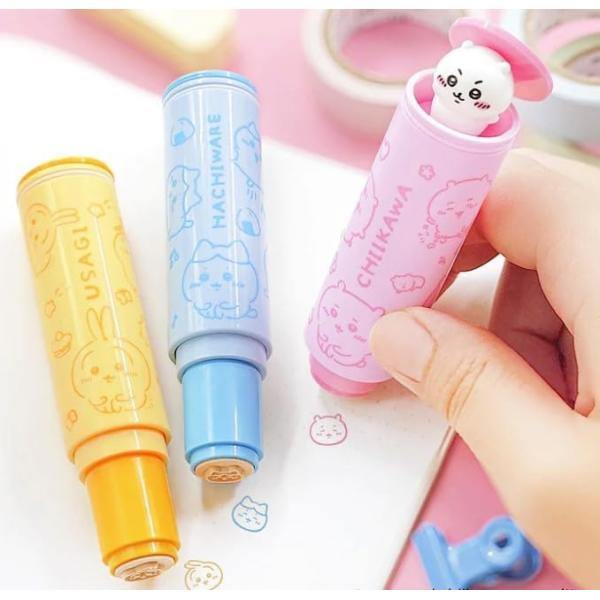 ちいかわ ネームスタンプホルダー　メール便なら何個でも￥240で全国へ　チイカワ ハチワレ うさぎ　シャチハタ ハンコ 判子 スタンプ ネーム はんこ 日本製