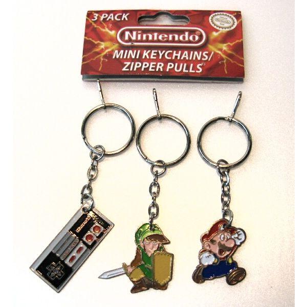 メール便で送料無料 US版 ニンテンドー ミニキーチェーン 3個セット