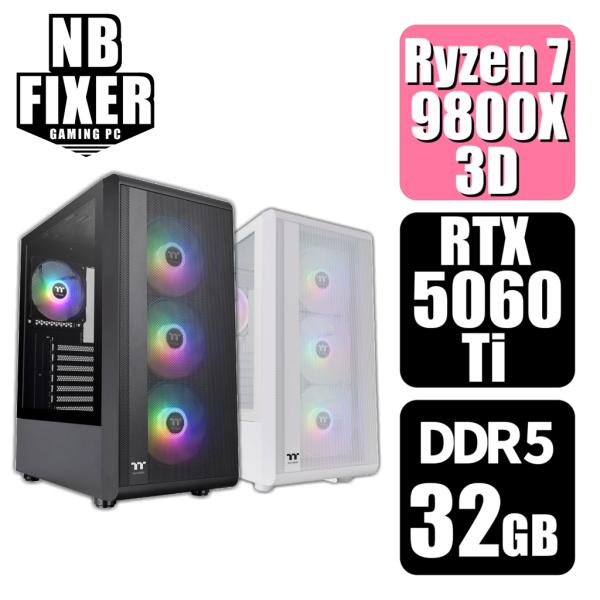AMD ゲーミングPC Ryzen 7 9800X3D / RTX5060Ti / メモリ32GB / SSD