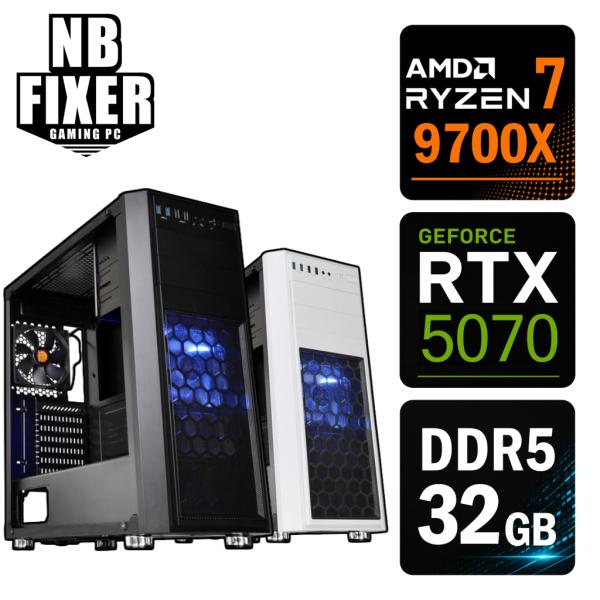 ゲーミングPC Ryzen 7 9700X / RTX5070 / メモリ32GB / SSD 1TB / Windows11 home / ゲーミングパソコン / パソコン / デスクトップPC / 新品 / H26