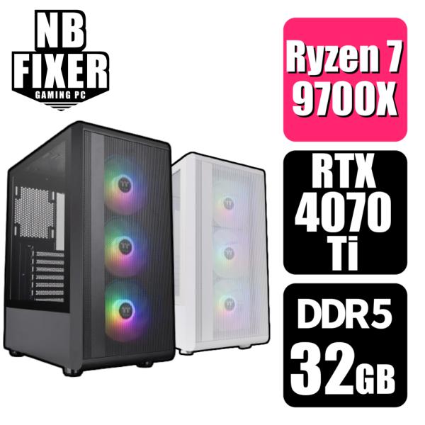 【新品パーツ】ゲーミングPC RTX4070Ti Ryzen7 1TB H17 AMD ゲーミングPC Ryzen 7 9700X / RTX4070Ti メモリ32GB SSD