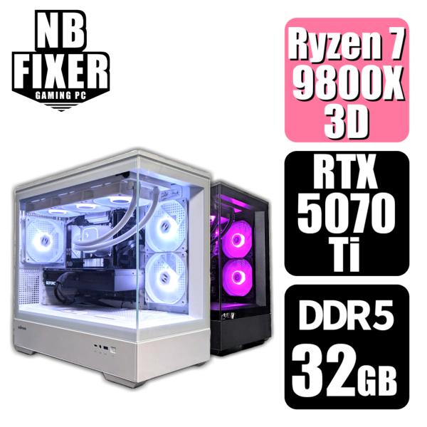 AMD ゲーミングPC Ryzen 7 9800X3D / RTX5070Ti / メモリ32GB / SSD
