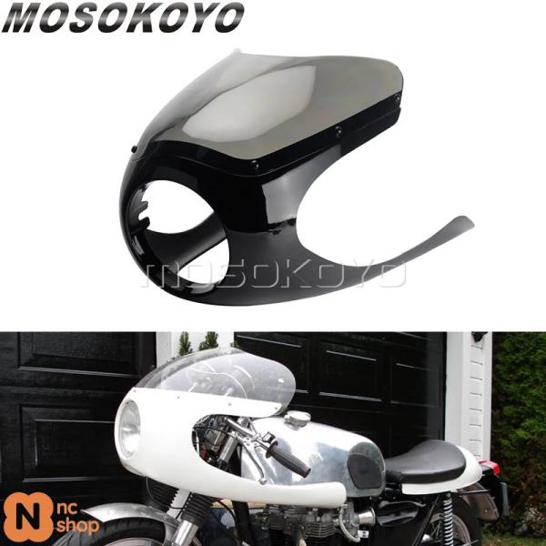 並行輸入品】 汎用6 1/4インチヘッドライトハーフフェアリングウィンド