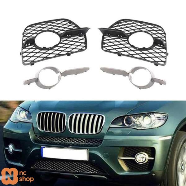 【並行輸入品】BMW X6 E71 E72 ハイブリッド 2008-2014 フロントバンパーフォグランプオープンラテラルグリル＆カバートリム