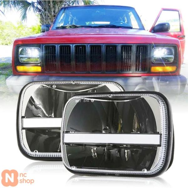 【並行輸入品】スクエア 5X7 6X7 インチ LED プロジェクターヘッドライト ウィンカー DRL ジープ ラングラー YJ チェロキー XJ トヨタ タコ