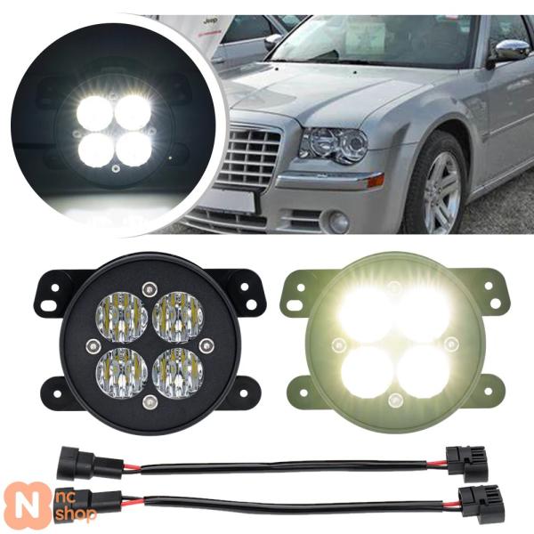 【並行輸入品】 2PCS 白色 LED フォグランプ ドライビングライト ヘッドライト クライスラー 300 C 300C ツーリング PT クルーザー ジープ