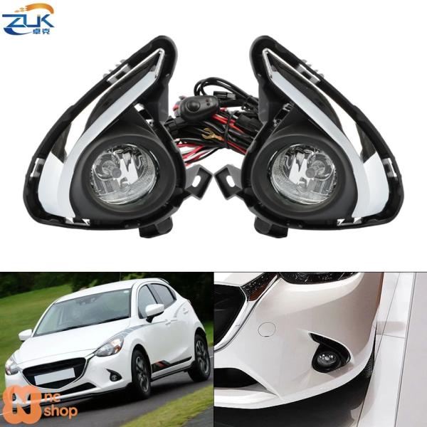 【並行輸入品】 ZUK 車用フロントバンパーフォグランプセット マツダ 2 デミオ 2015 2016 2017用 アップグレード アンチフォグ リフレクターラ