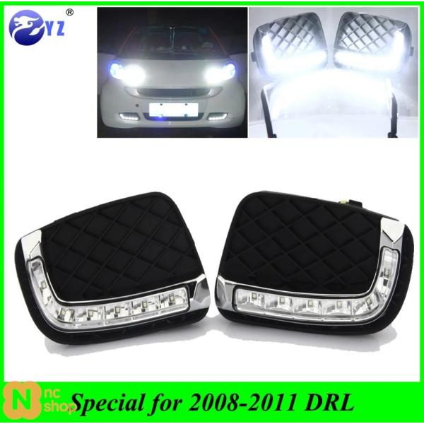 【並行輸入品】 車用 1セット メルセデス・スマート・フォーツー2008 2009 2010 2011用 LED DRL デイタイムランニングライト フォグラン