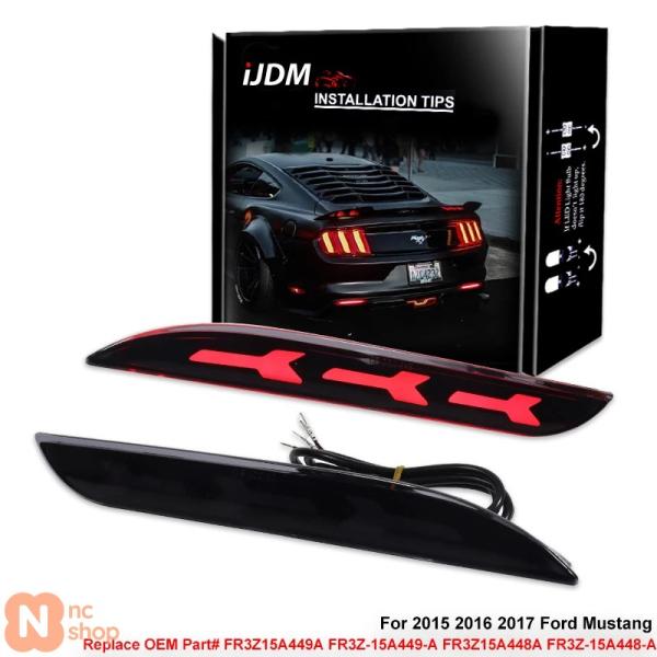 【並行輸入品】 2個セット フォード マスタング リアバンパーリフレクターLEDライト レッド テールランプ ブレーキランプ リアフォグランプ ウィンカーランプ