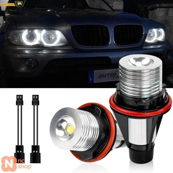 【並行輸入品】 HID ホワイト LED エンジェルアイマーカーライトバルブ 超高輝度 2X 5W BMW 525I 530I XI 545I M5 E39 E