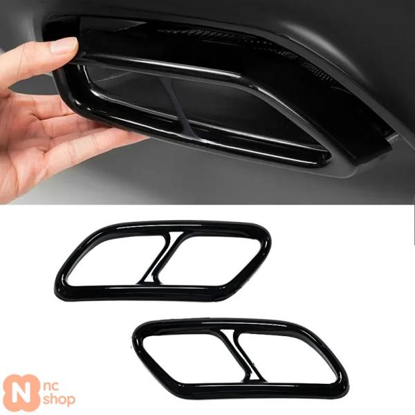 【並行輸入品】 ブラック テールスロートパイプ カバー トリム ボルボ XC40 2018-2024年 カーエキゾーストテールパイプ フレーム カーアクセサリー