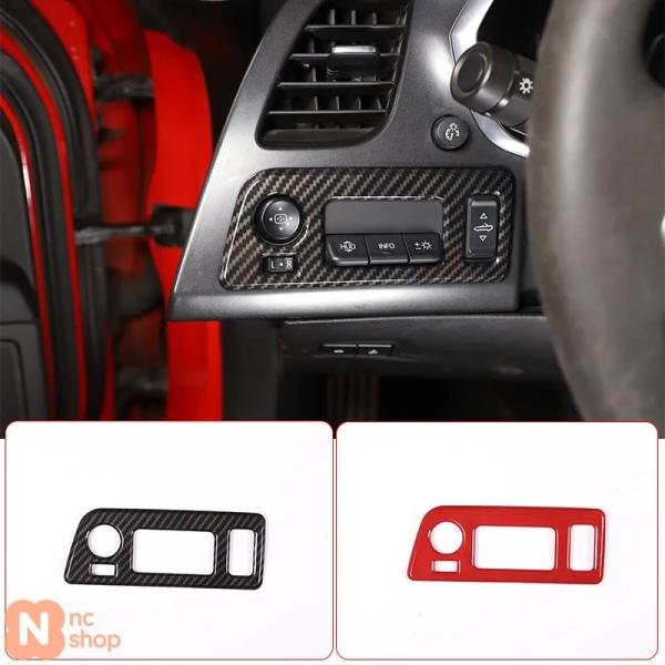 シボレー コルベット C7 2014-2019年用 ABS カーボン コンバーチブル スイッチボタン フレームカバー トリムステッカー カーアクセサリー