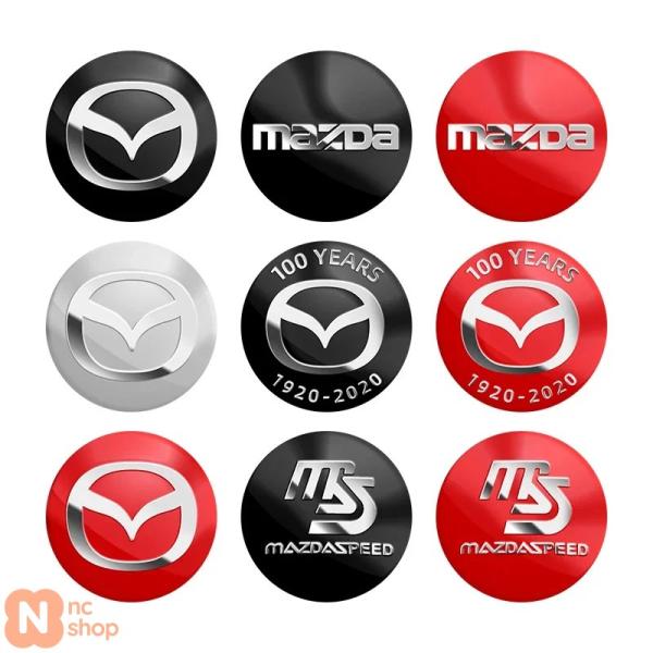 並行輸入品】 マツダ用 4個セット 56MM 100周年記念 ホイールセンター